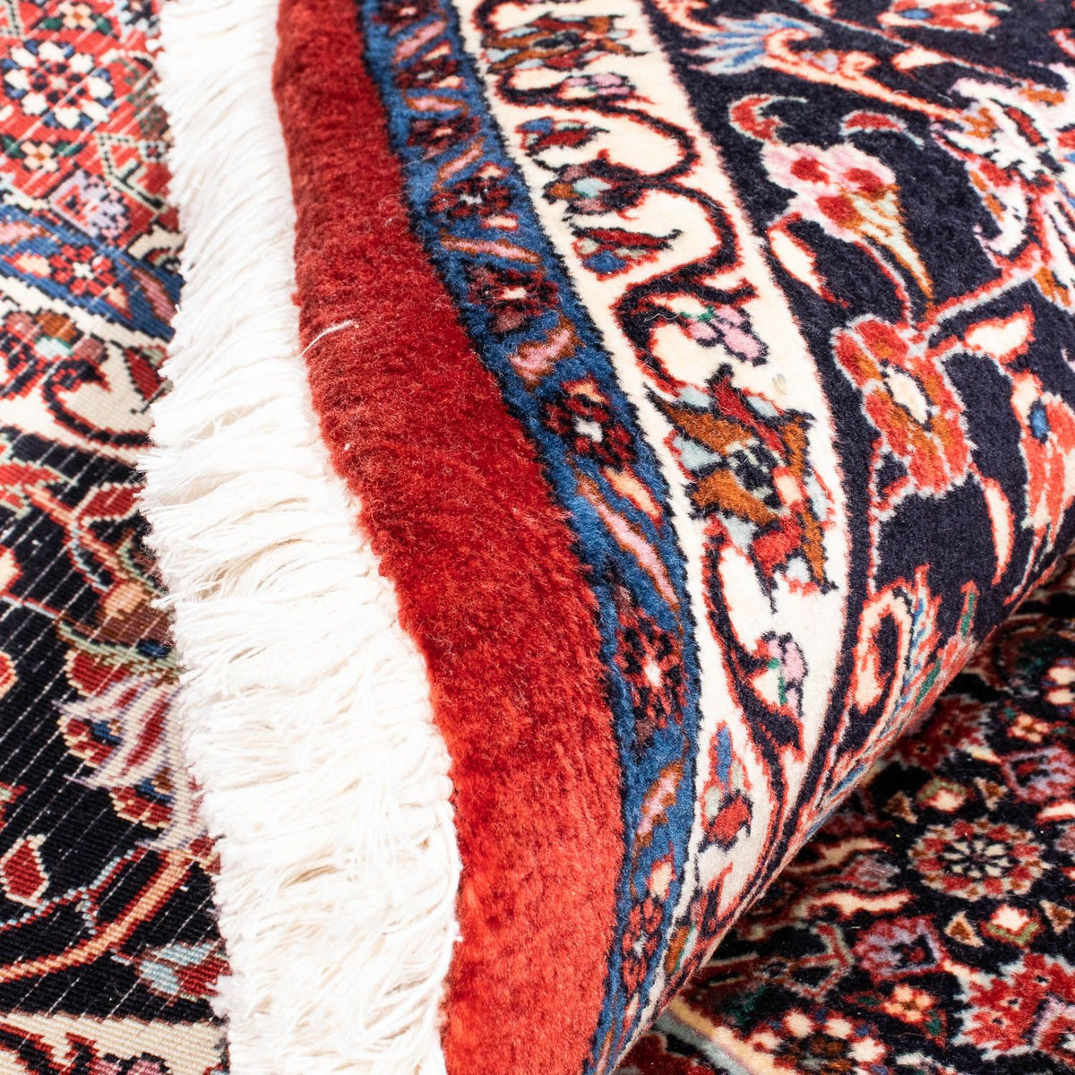 Persisk tæppe - Bijar rundt  - 247 x 247 cm - mørkerød