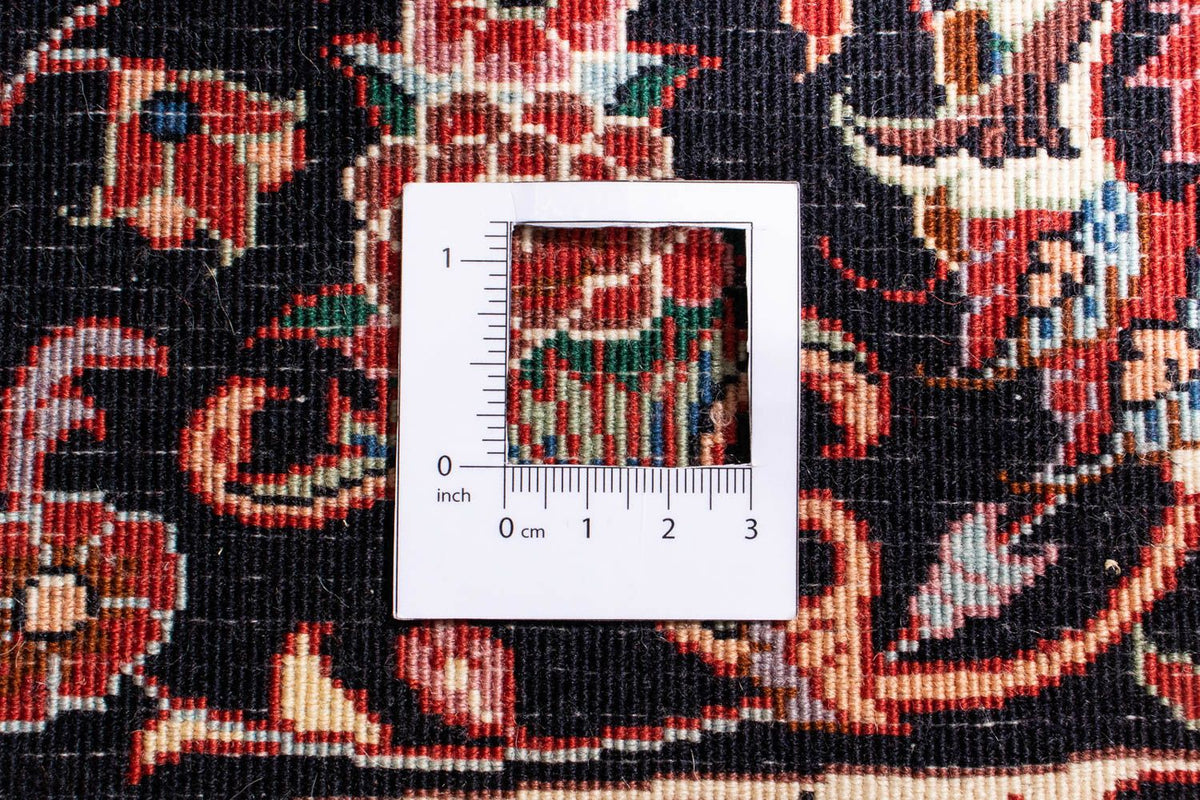 Persisk tæppe - Bijar rundt  - 247 x 247 cm - mørkerød