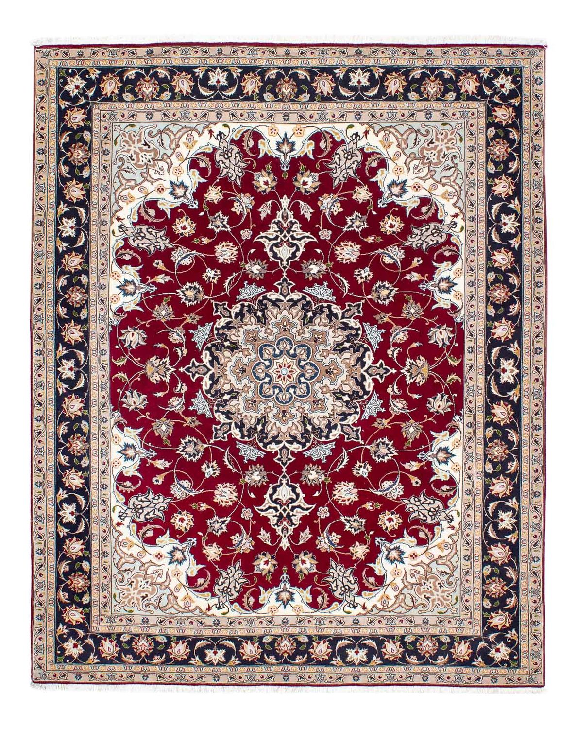 Persisk tæppe - Tabriz - Royal - 195 x 153 cm - mørkerød