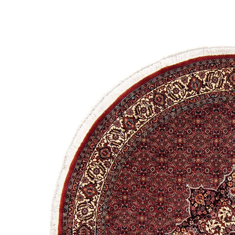 Persisk tæppe - Bijar rundt  - 205 x 205 cm - mørkerød