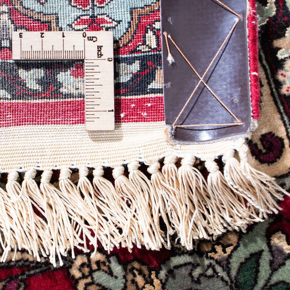 Persisk tæppe - Isfahan - Premium - 124 x 83 cm - mørkerød
