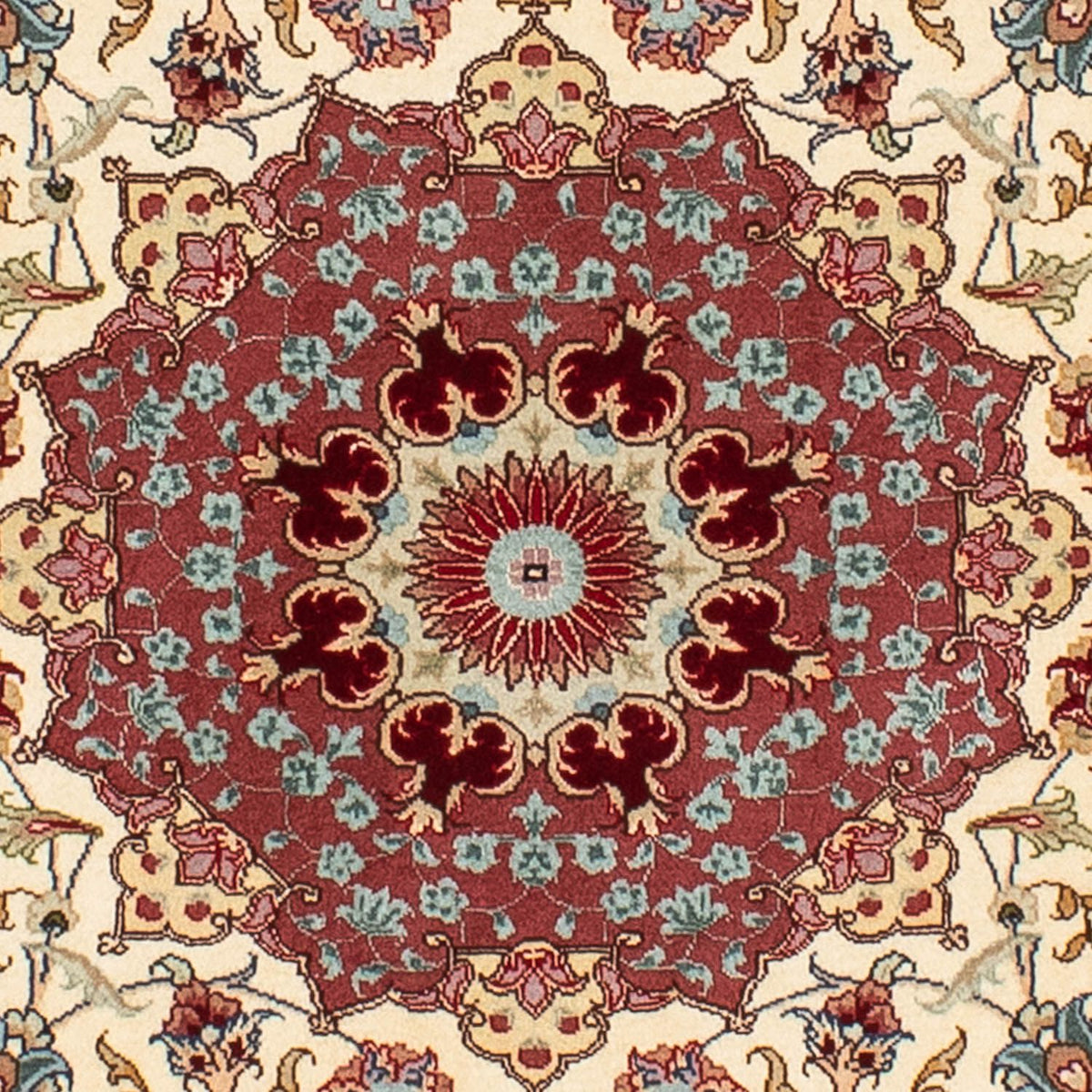 Persisk tæppe - Tabriz - Royal rundt - 145 x 145 cm - beige