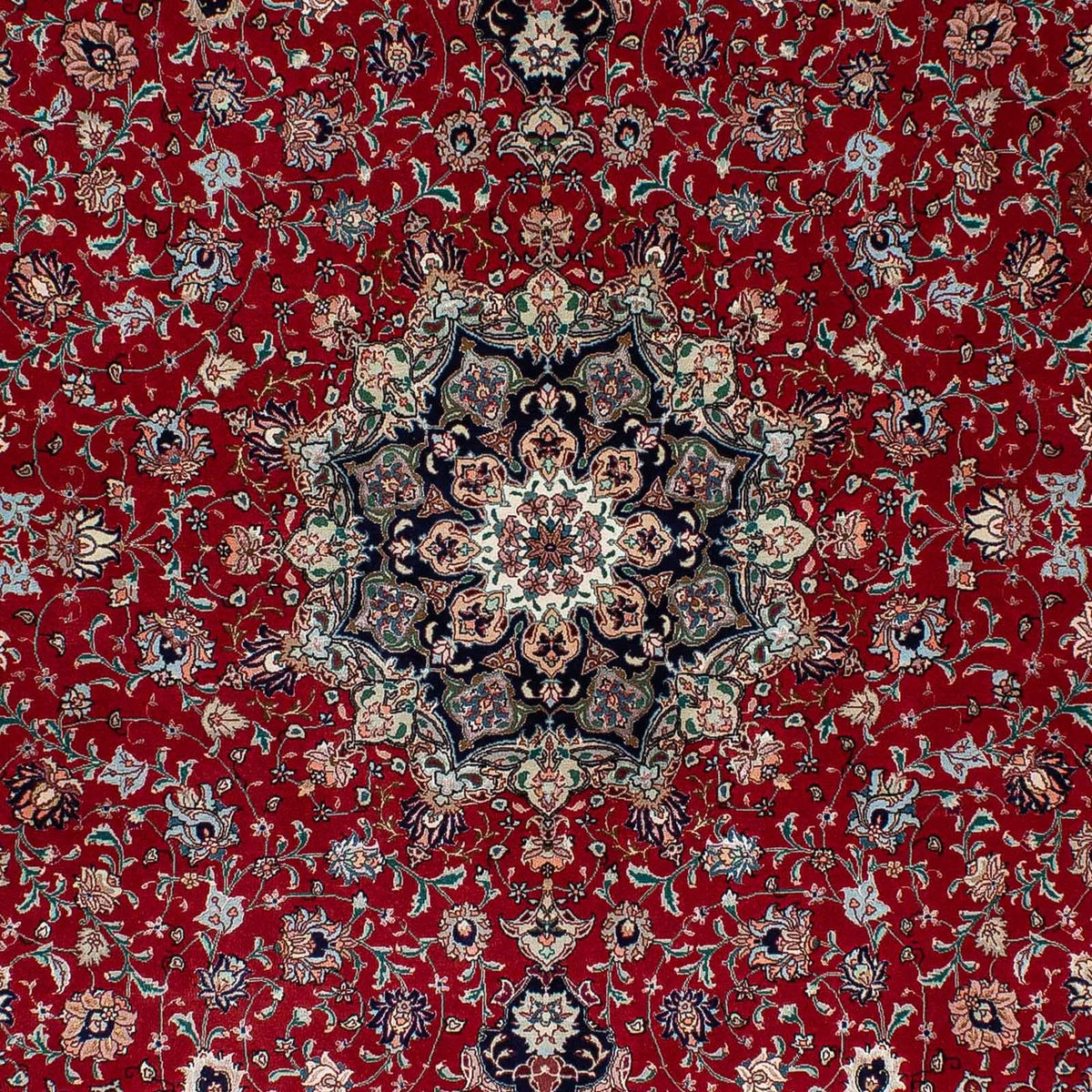Persisk tæppe - Tabriz - 214 x 150 cm - mørkerød