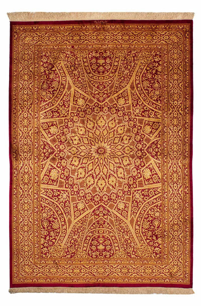 Qom silke Tæppe 132x216cm - Persisk tæppe