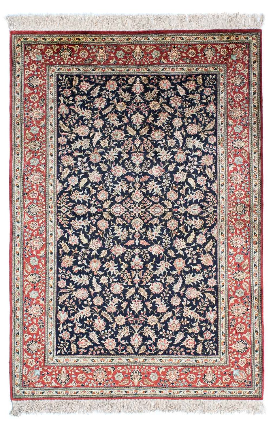Persisk tæppe - Ghom - 148 x 98 cm - mørkeblå