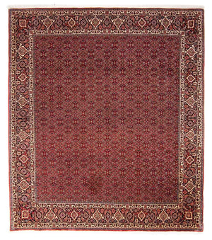 Persisk tæppe - Bijar - 288 x 256 cm - mørkerød