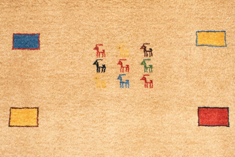 Gabbeh Tæppe - Loribaft Persisk - 150 x 104 cm - guld