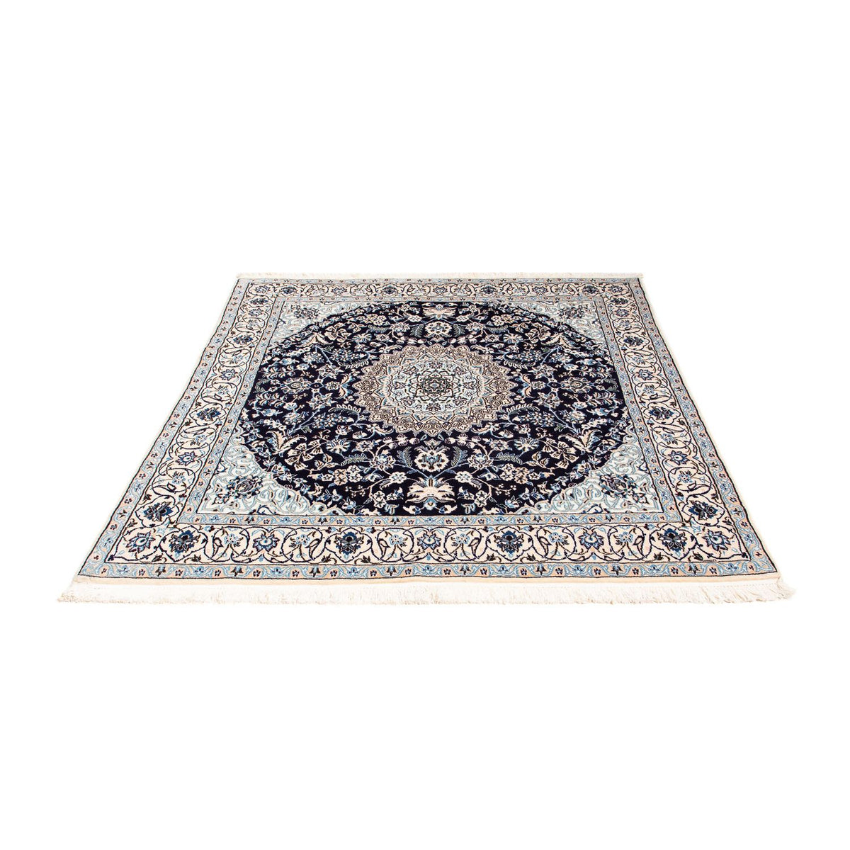 Persisk tæppe - Nain - Royal firkantet - 153 x 146 cm - mørkerød
