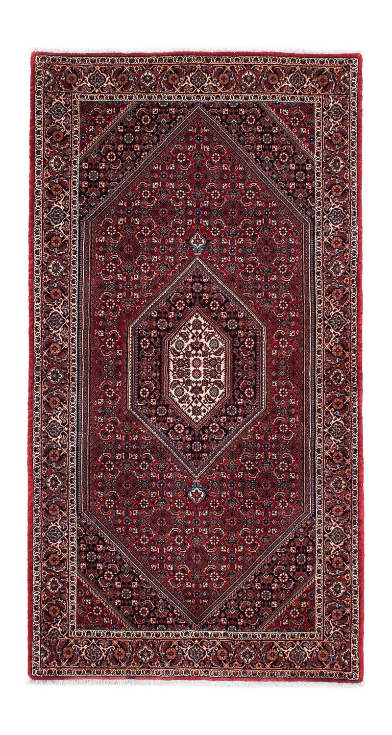 Persisk tæppe - Bijar - 206 x 126 cm - mørkerød