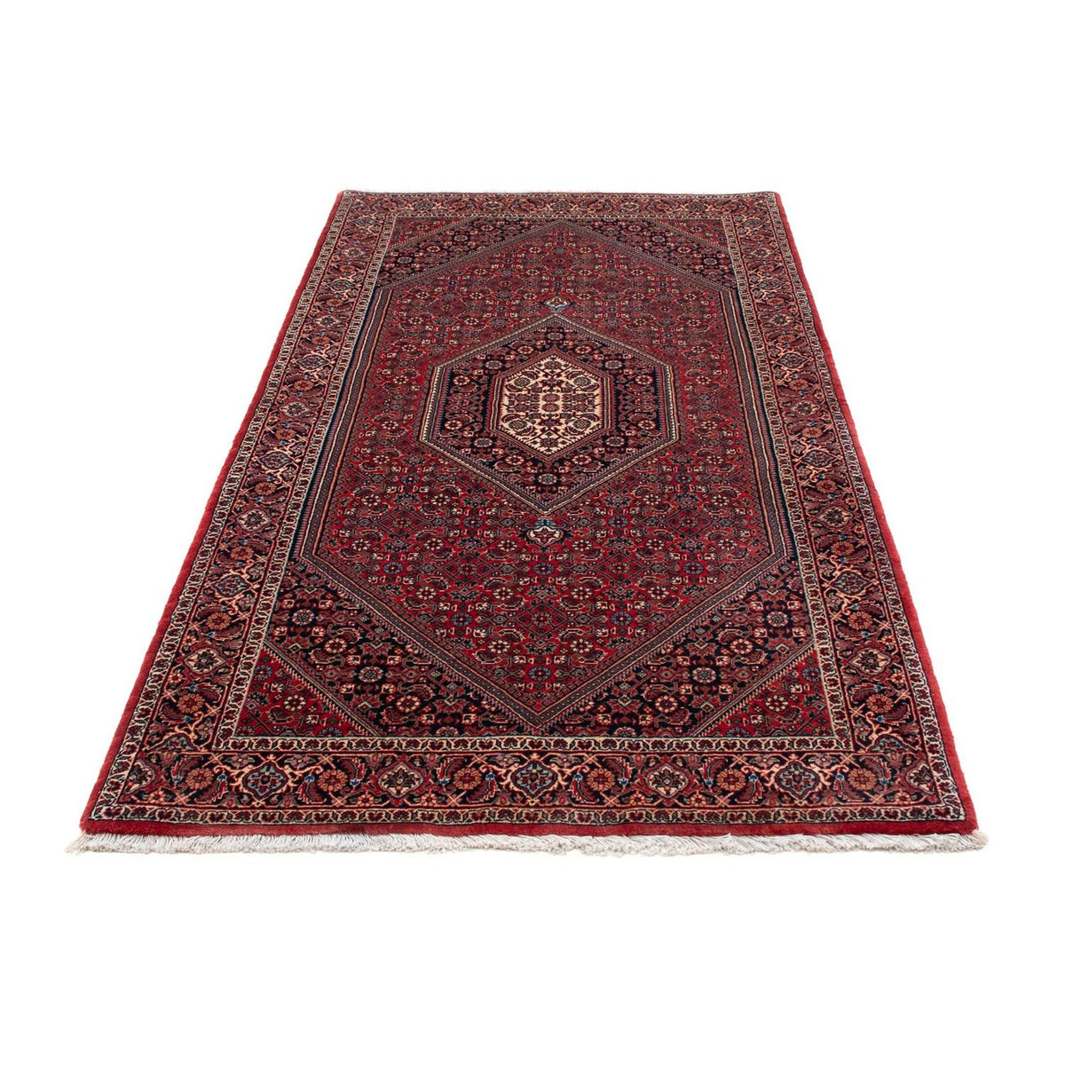 Persisk tæppe - Bijar - 206 x 126 cm - mørkerød