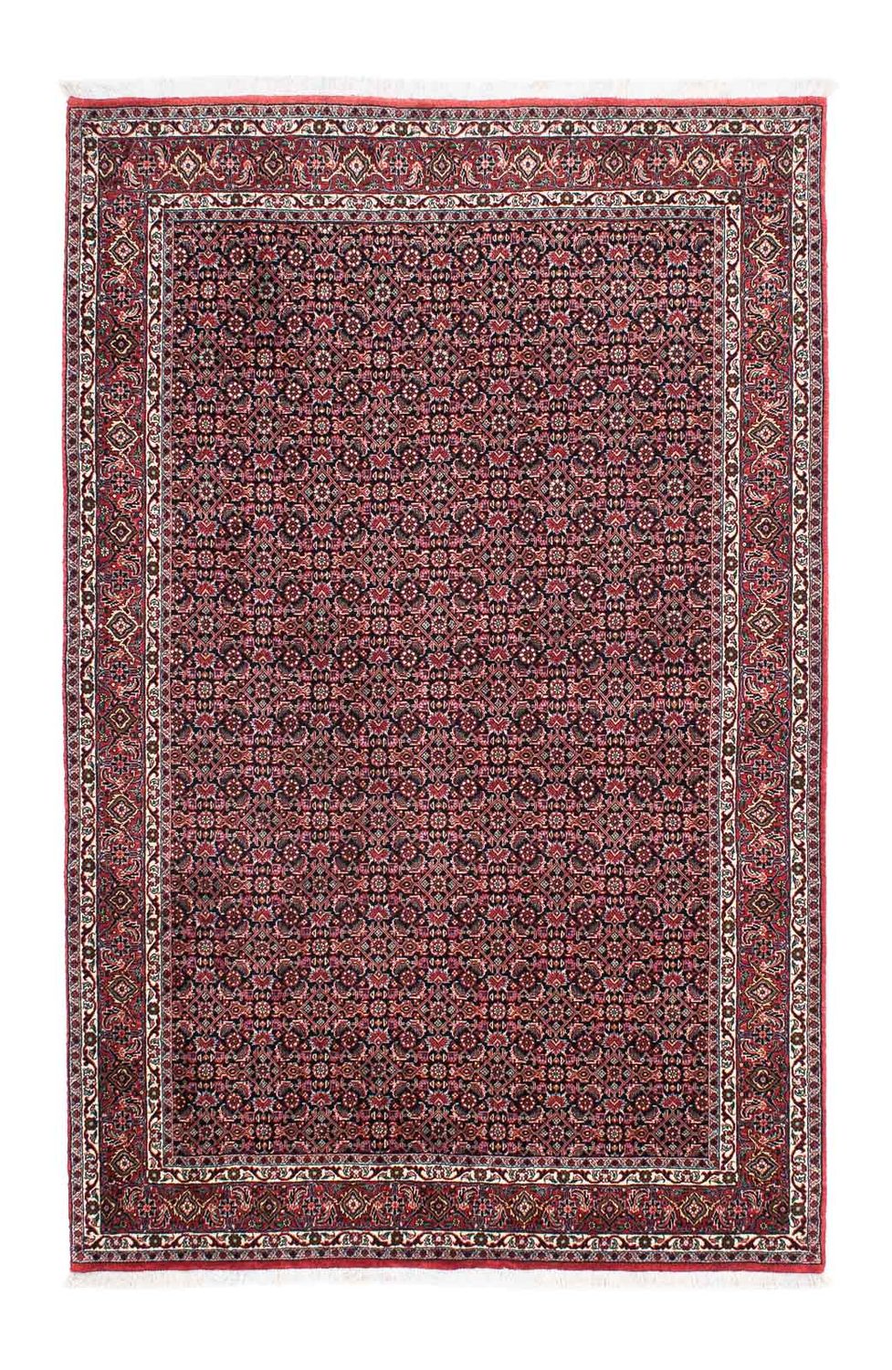 Persisk tæppe - Bijar - 203 x 130 cm - lysrød