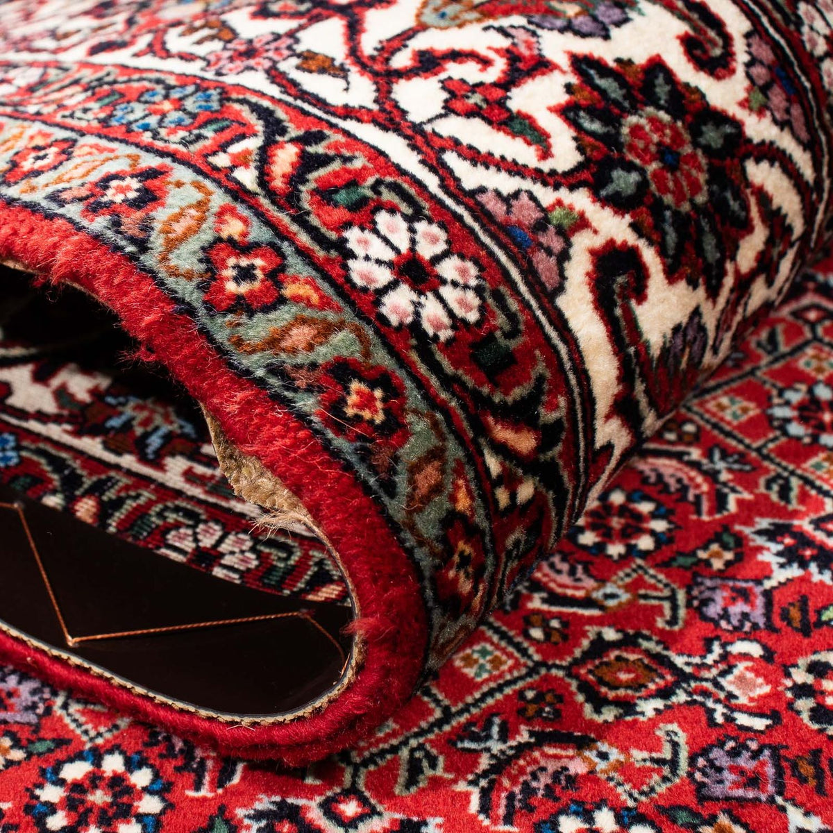 Persisk tæppe - Bijar - 246 x 171 cm - mørkerød