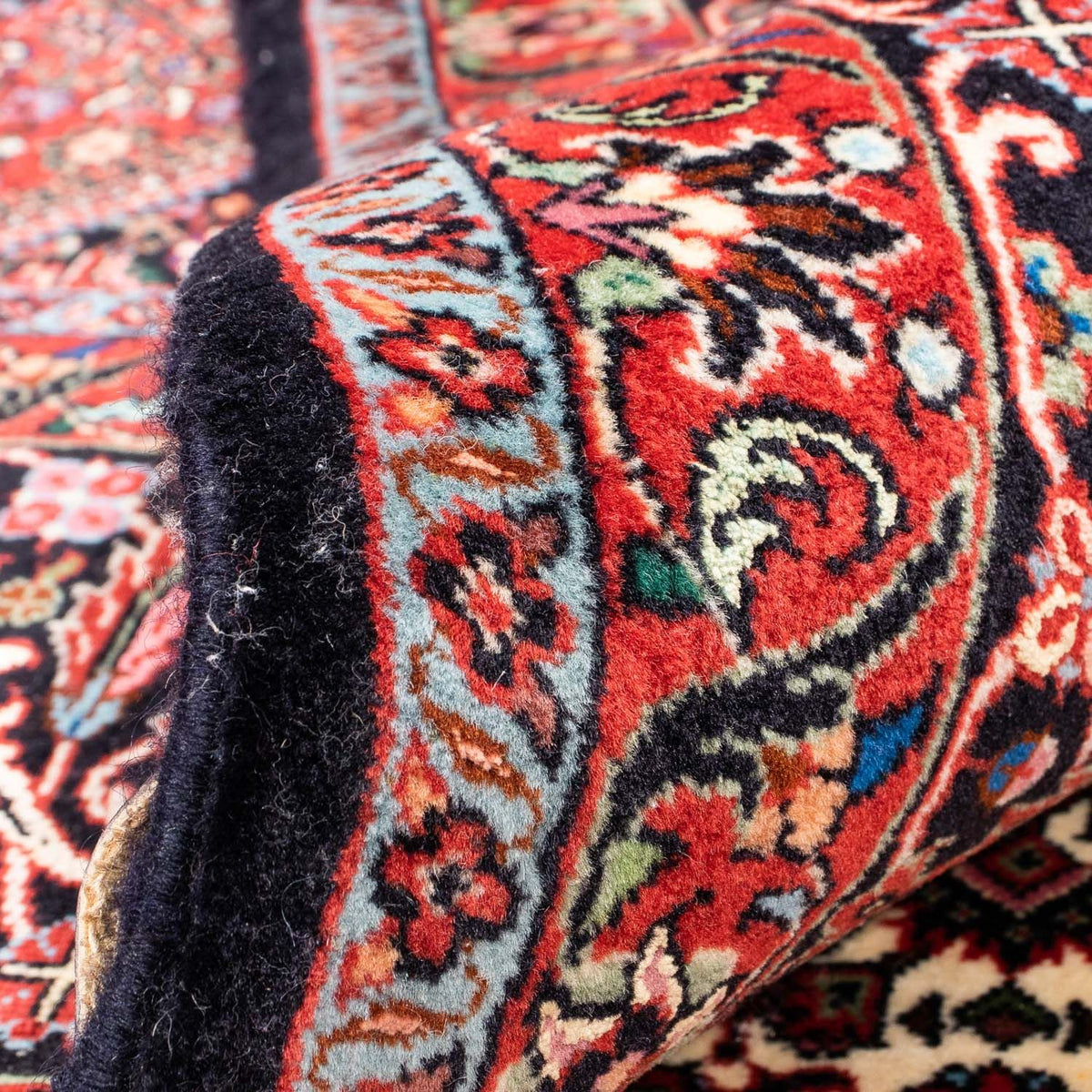 Persisk tæppe - Bijar - 348 x 252 cm - mørkerød