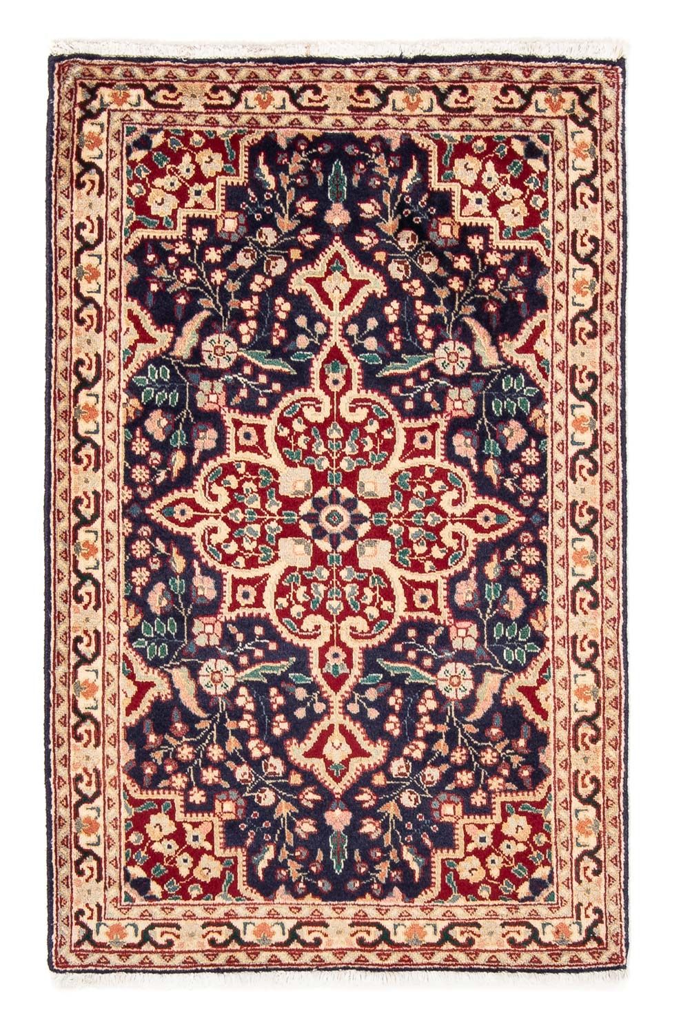 Persisk tæppe - Tabriz - 134 x 86 cm - mørkeblå