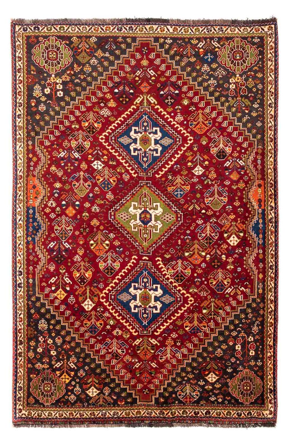 Persisk tæppe - Nomadisk - 257 x 173 cm - mørkerød