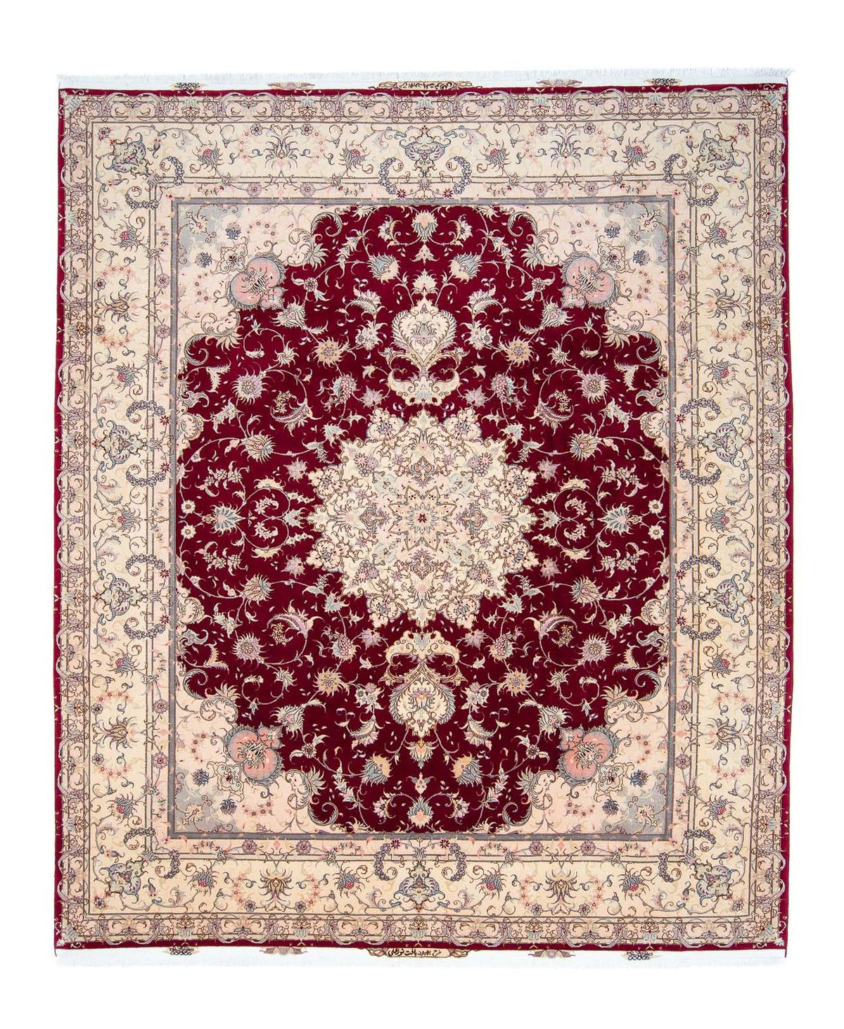 Persisk tæppe - Tabriz - Royal - 293 x 248 cm - mørkerød