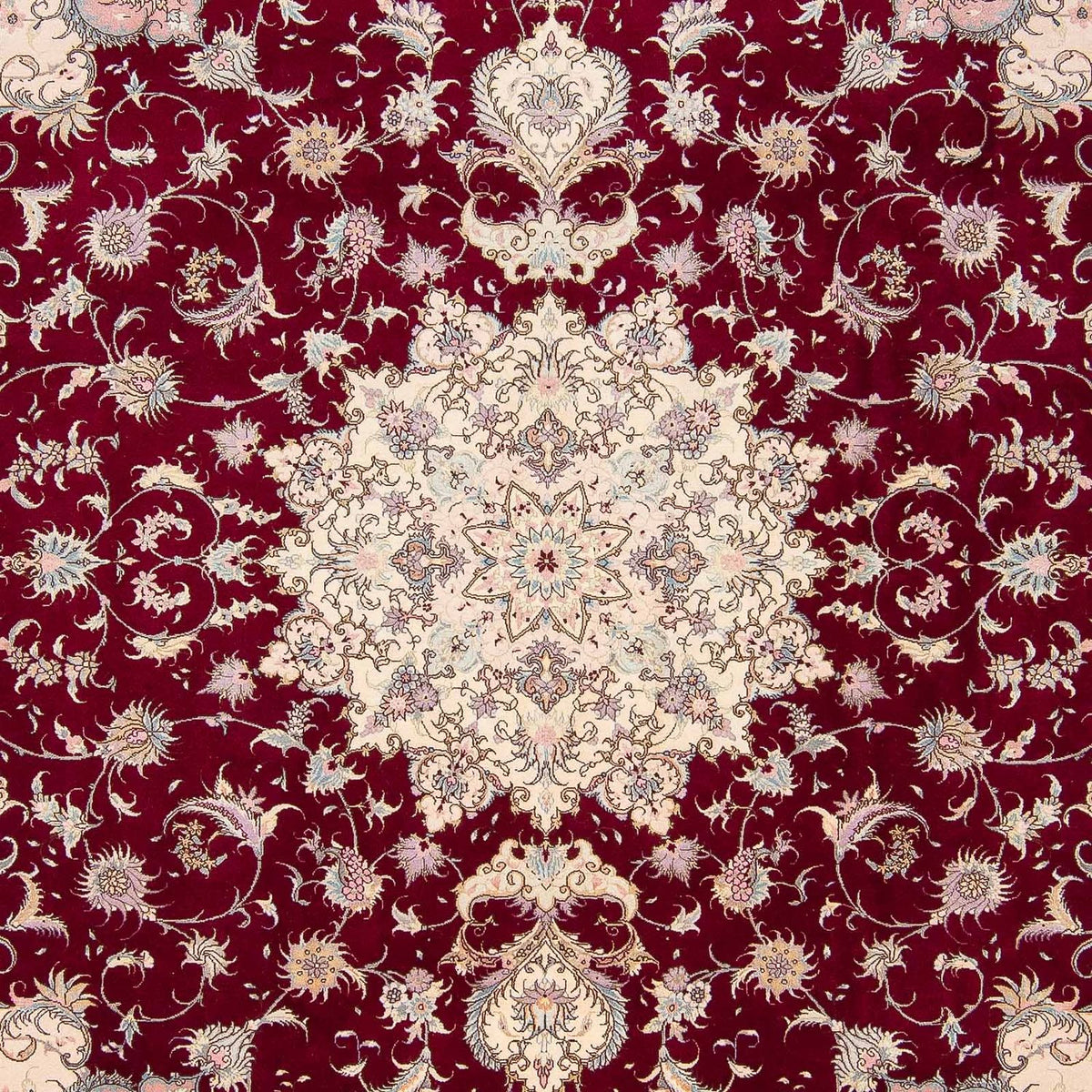 Persisk tæppe - Tabriz - Royal - 293 x 248 cm - mørkerød