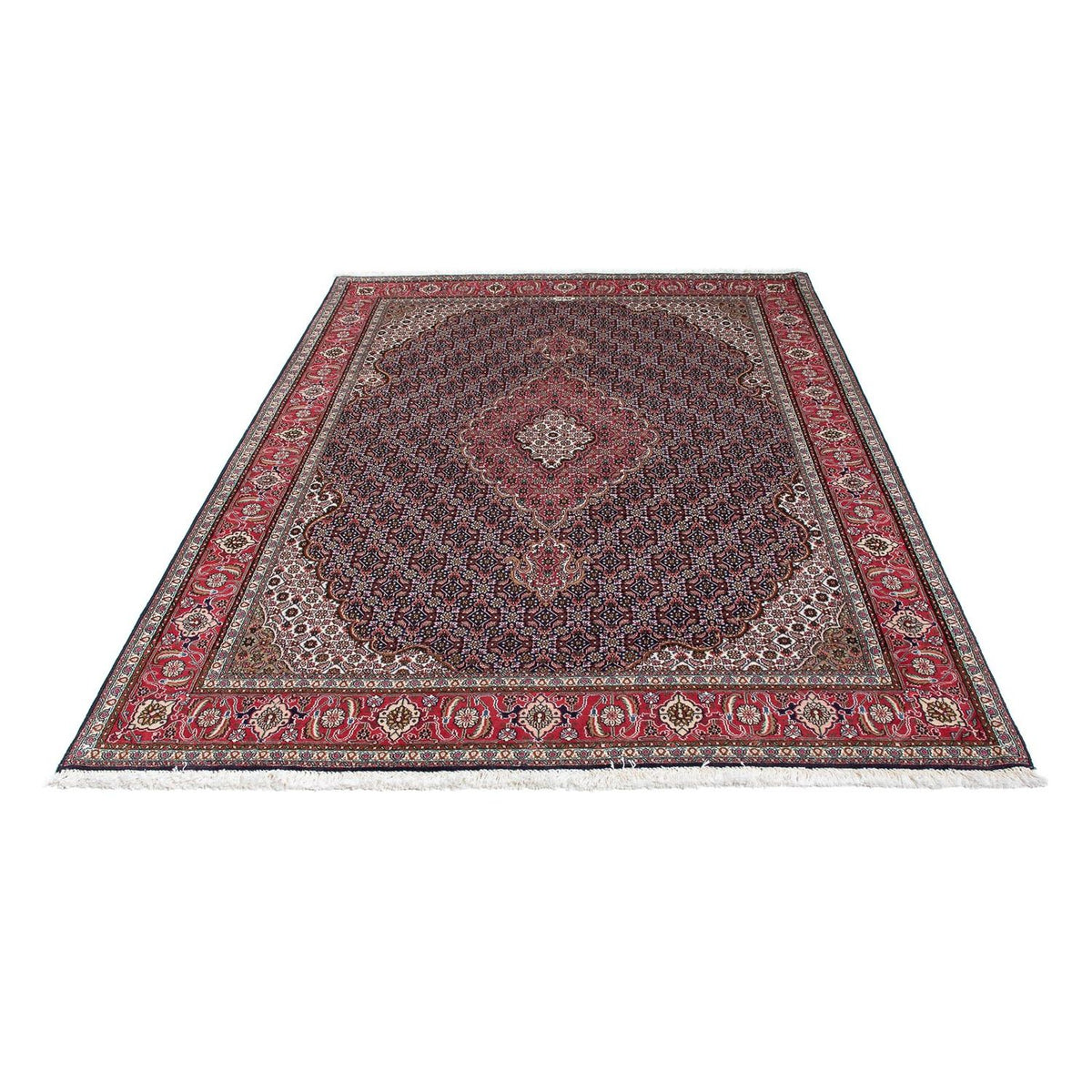 Persisk tæppe - Tabriz - 208 x 146 cm - mørkeblå