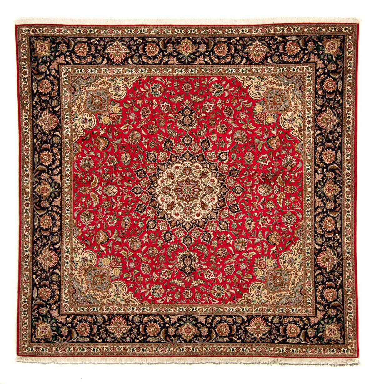 Persisk tæppe - Tabriz - Royal firkantet  - 251 x 251 cm - rød
