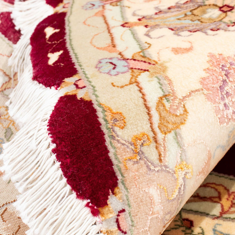 Persisk tæppe - Tabriz - Royal rundt  - 150 x 150 cm - mørkerød