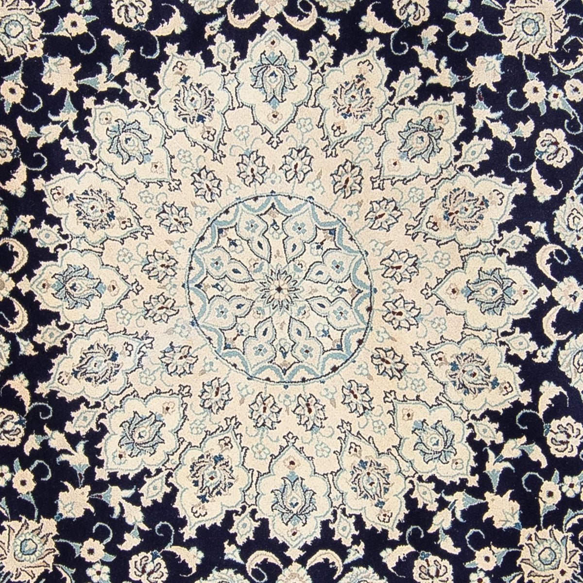 Persisk tæppe - Nain - 352 x 248 cm - mørkeblå