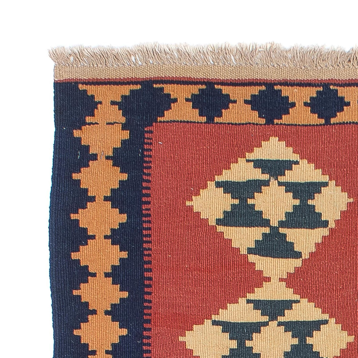 Kelim-tæppe - orientalsk - 152 x 87 cm - mørkerød
