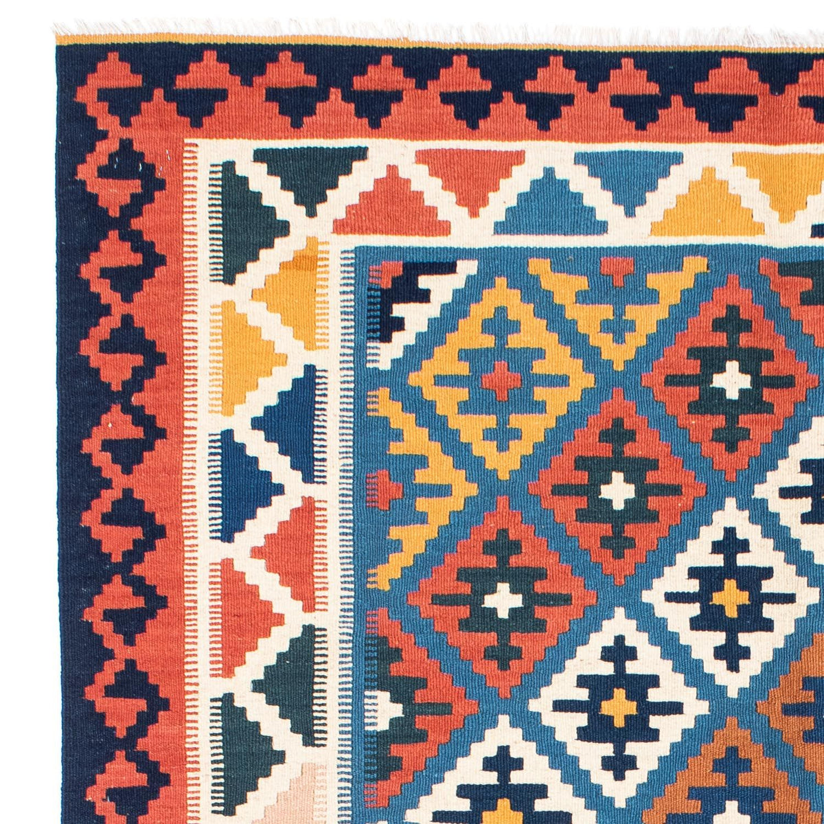 Kelim-tæppe - orientalsk - 216 x 154 cm - flerfarvet