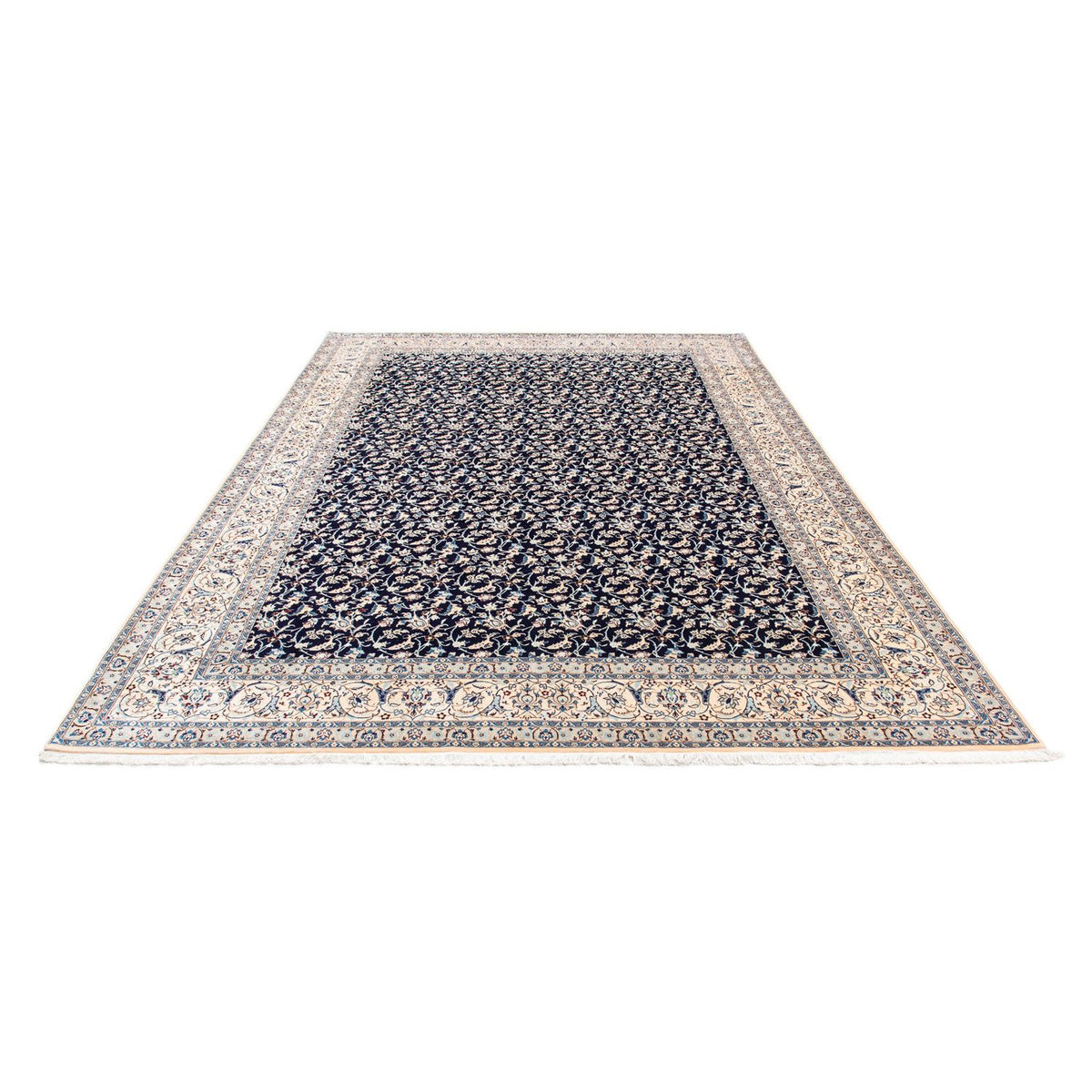 Persisk tæppe - Nain - Premium - 351 x 253 cm - mørkeblå