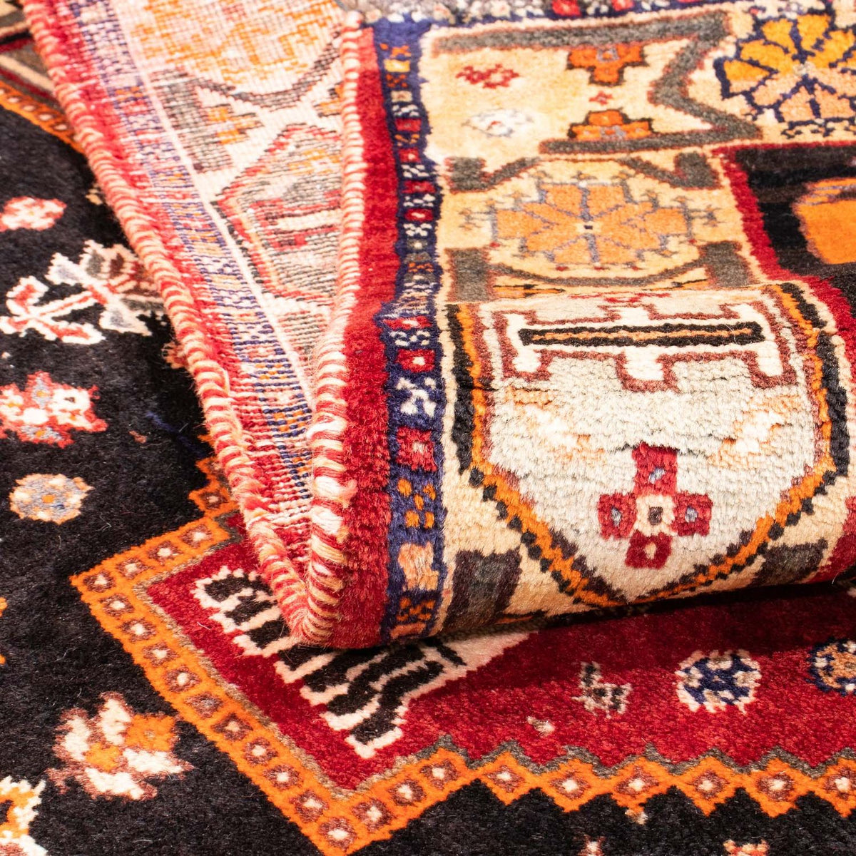 Persisk tæppe - Nomadisk - 155 x 111 cm - mørkerød