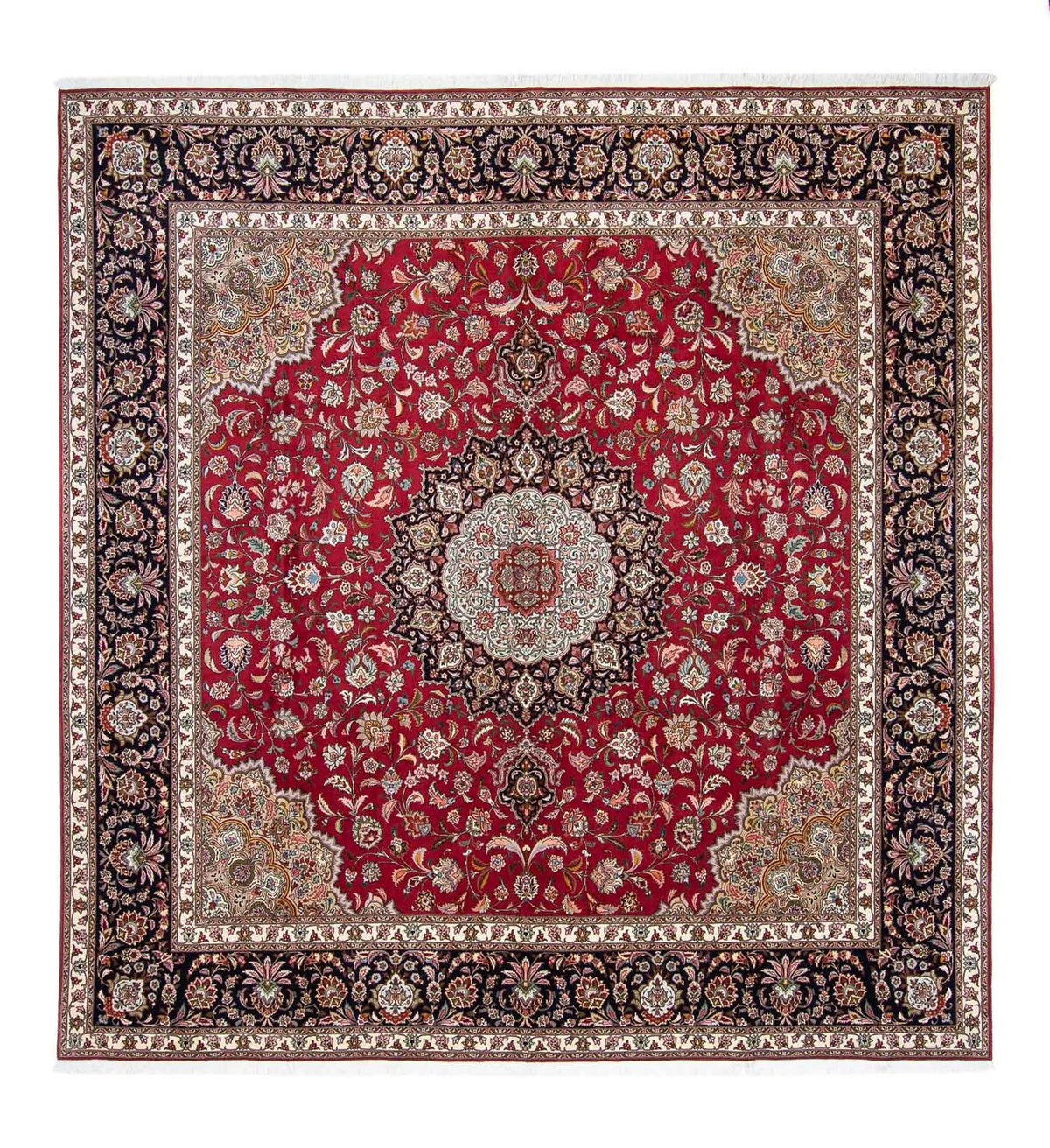 Persisk tæppe - Tabriz firkantet  - 303 x 300 cm - mørkerød