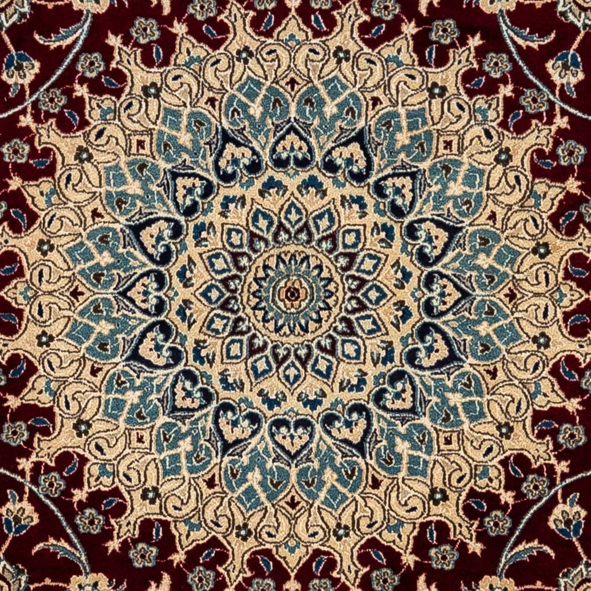 Persisk tæppe - Nain - Royal - 344 x 245 cm - mørkerød