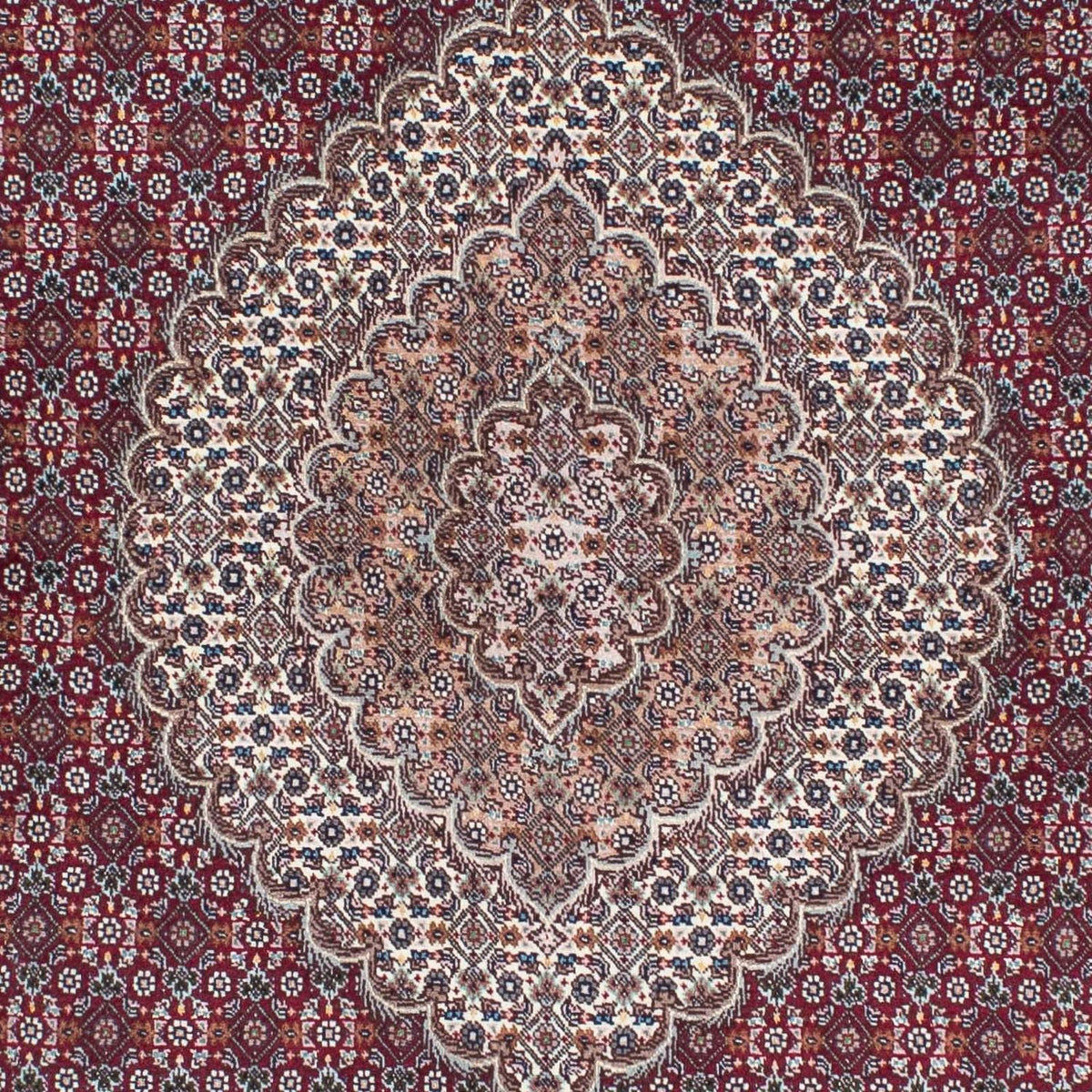 Persisk tæppe - Tabriz - 210 x 152 cm - mørkerød