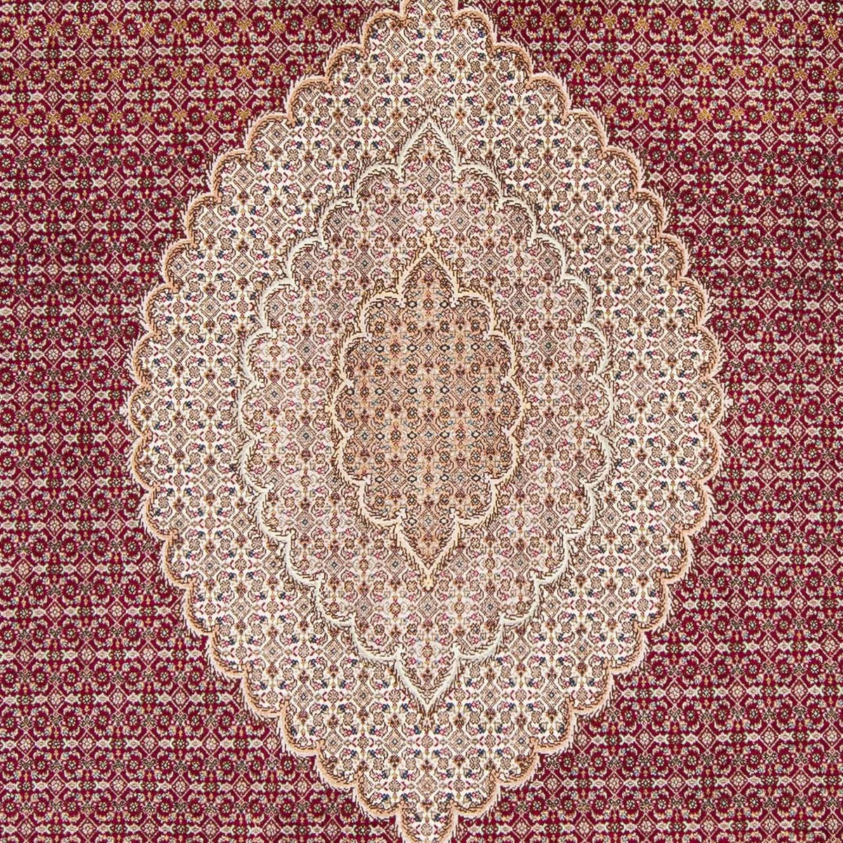 Persisk tæppe - Tabriz - 323 x 204 cm - mørkerød