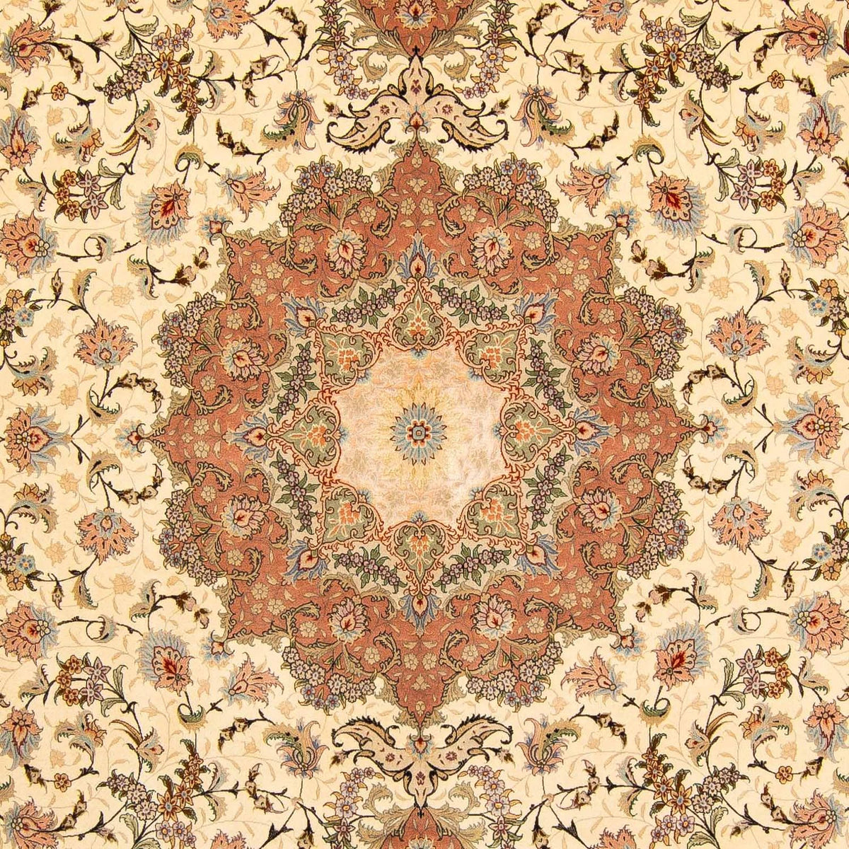 Persisk tæppe - Tabriz - Royal - 413 x 297 cm - brun