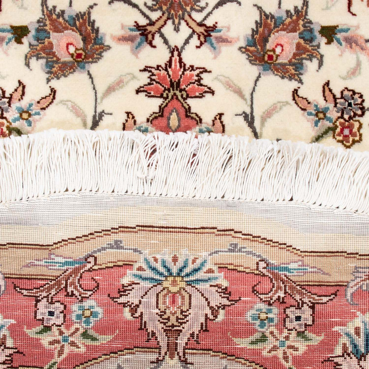 Persisk tæppe - Tabriz - Royal rundt  - 98 x 98 cm - beige