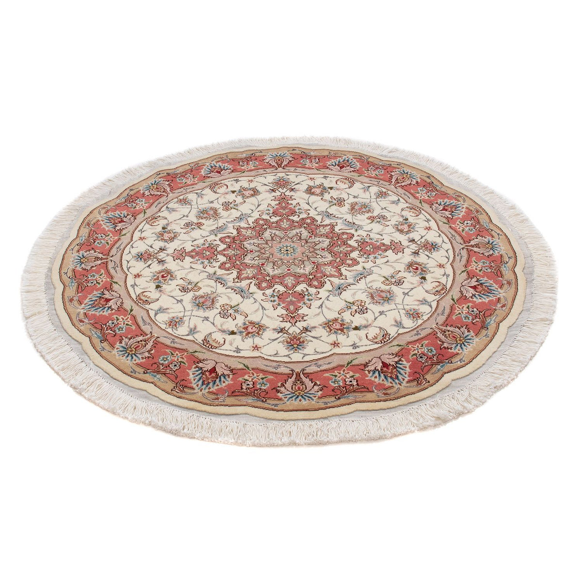 Persisk tæppe - Tabriz - Royal rundt  - 98 x 98 cm - beige