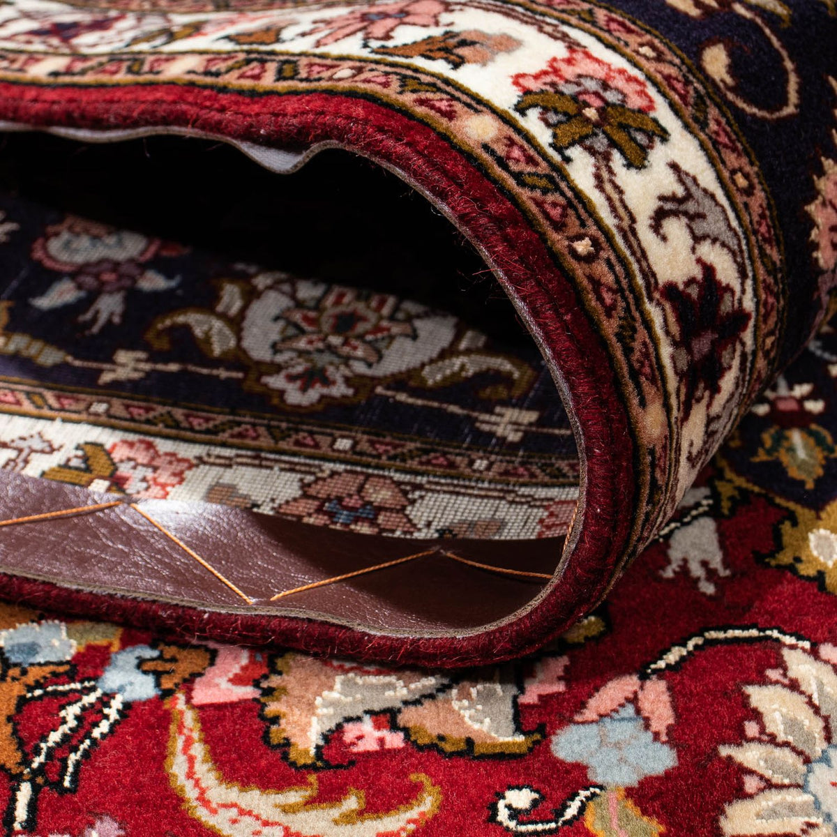 Persisk tæppe - Tabriz - Royal - 214 x 153 cm - mørkerød