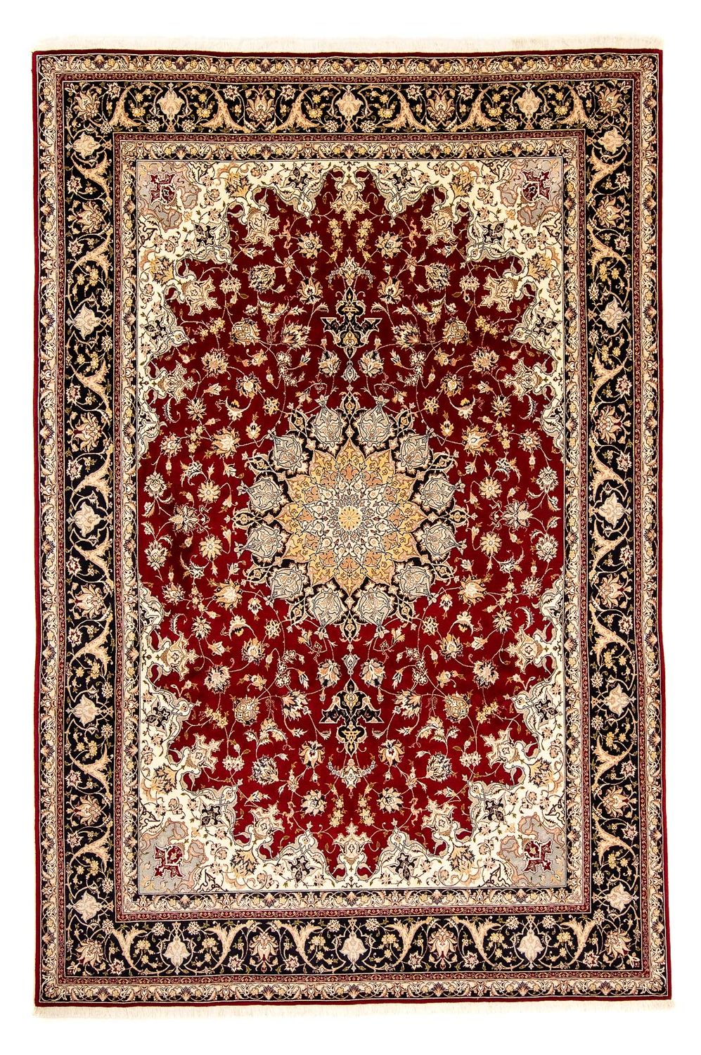 Persisk tæppe - Tabriz - Royal - 352 x 249 cm - mørkerød
