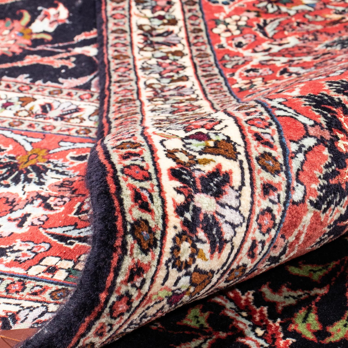 Persisk tæppe - Bijar - 350 x 257 cm - mørkeblå