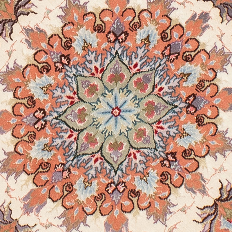 Persisk tæppe - Tabriz - Royal rundt  - 100 x 100 cm - beige