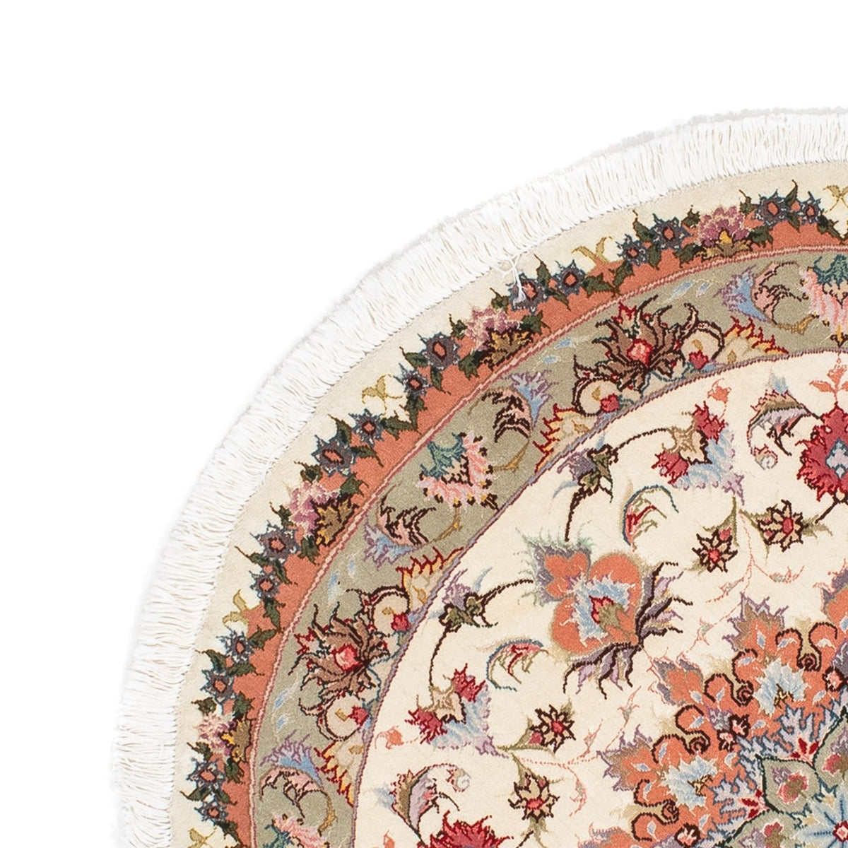 Persisk tæppe - Tabriz - Royal rundt  - 100 x 100 cm - beige