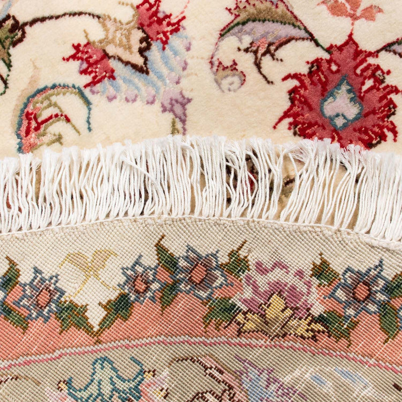 Persisk tæppe - Tabriz - Royal rundt  - 100 x 100 cm - beige