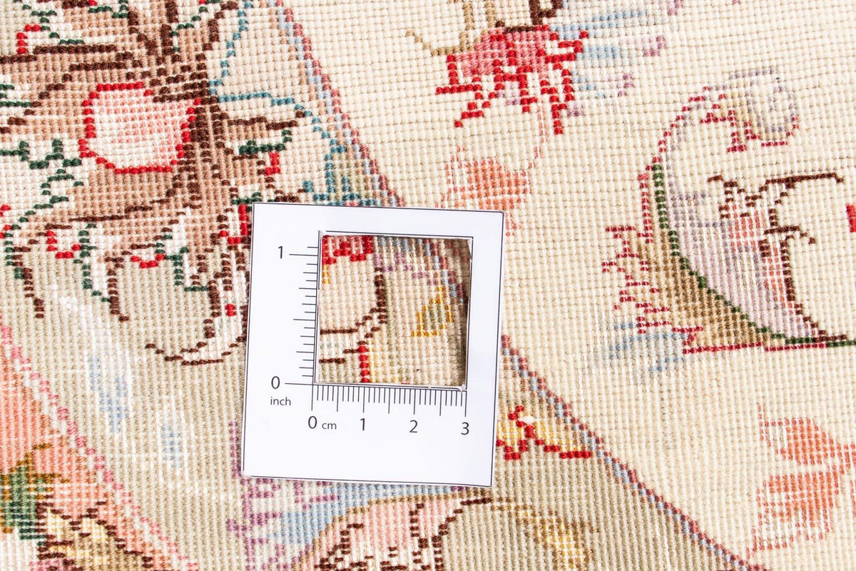 Persisk tæppe - Tabriz - Royal rundt  - 100 x 100 cm - beige