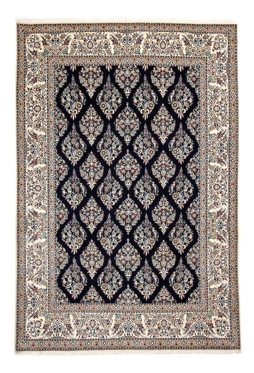 Persisk tæppe - Nain - Premium - 300 x 207 cm - mørkeblå
