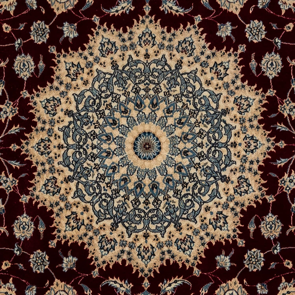 Persisk tæppe - Nain - Royal - 342 x 250 cm - mørkerød