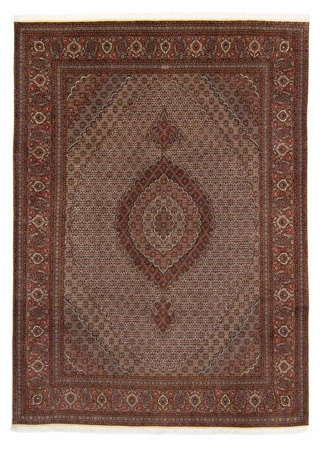 Persisk tæppe - Tabriz - 353 x 245 cm - brun