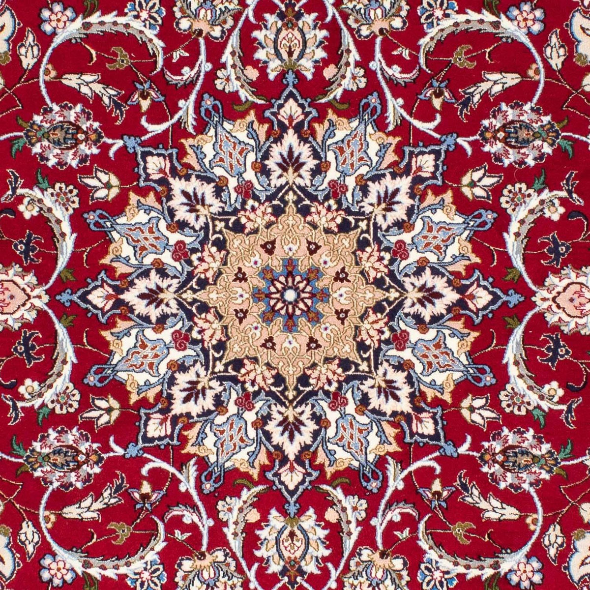 Persisk tæppe - Isfahan - Premium - 227 x 164 cm - mørkerød