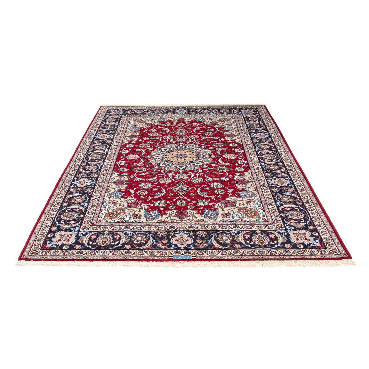 Persisk tæppe - Isfahan - Premium - 227 x 164 cm - mørkerød