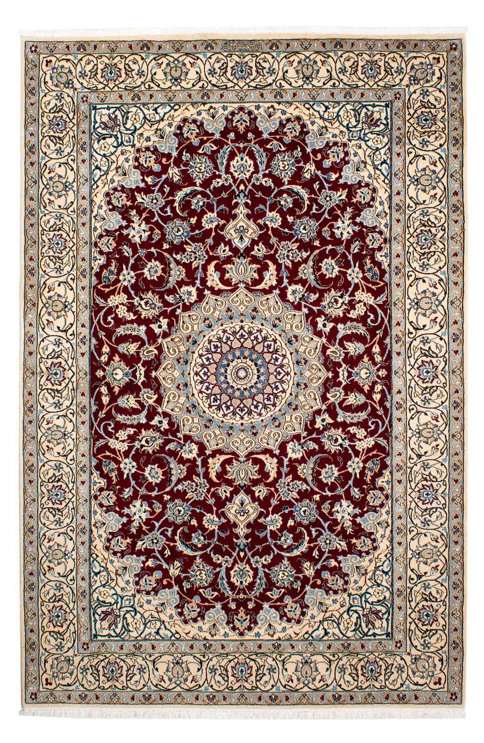 Persisk tæppe - Nain - Royal - 242 x 155 cm - mørkerød