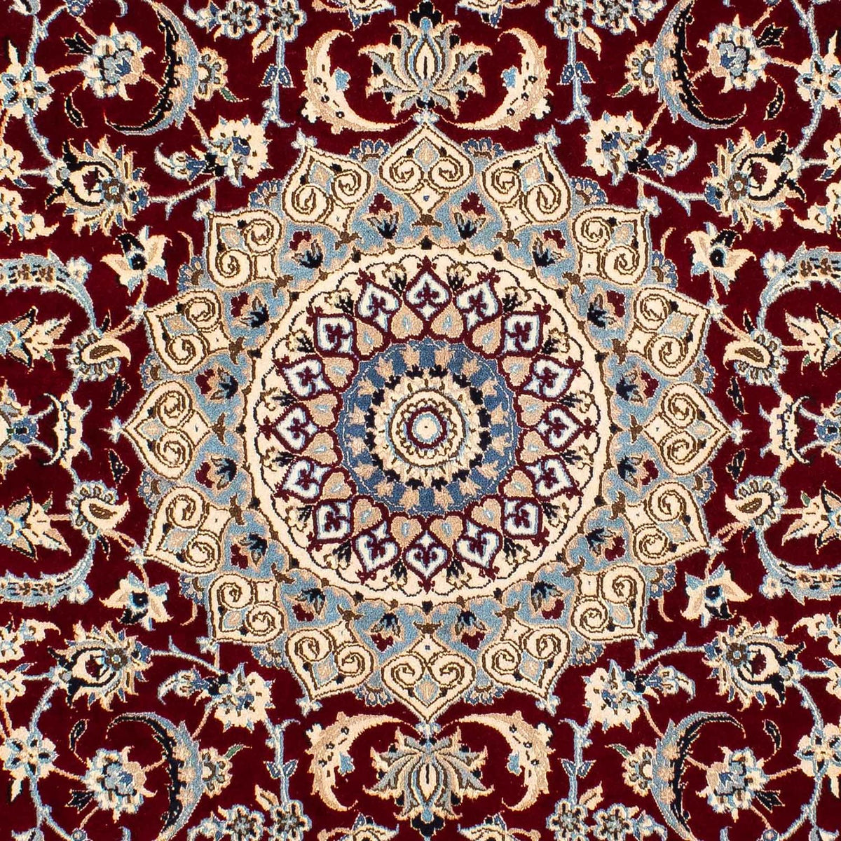 Persisk tæppe - Nain - Royal - 242 x 155 cm - mørkerød